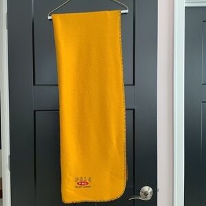 Vintage Ralph Lauren Gold Fleece Decorative Blanket w/ RL Logo. 70X50
